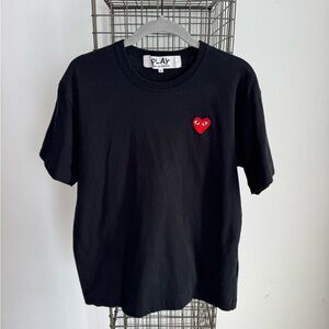 Comme des Garcons PLAY Black Tee with Red Heart